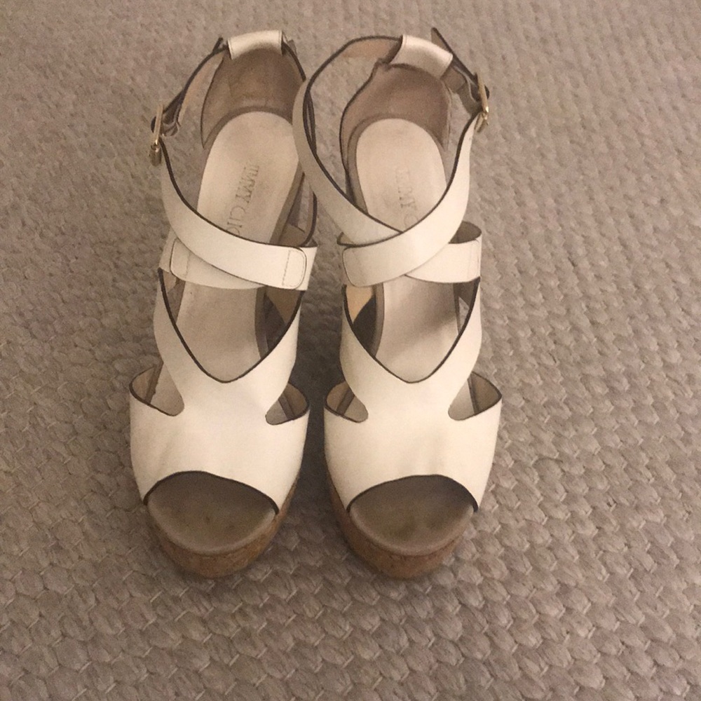 Jimmy Choo White platform sandals